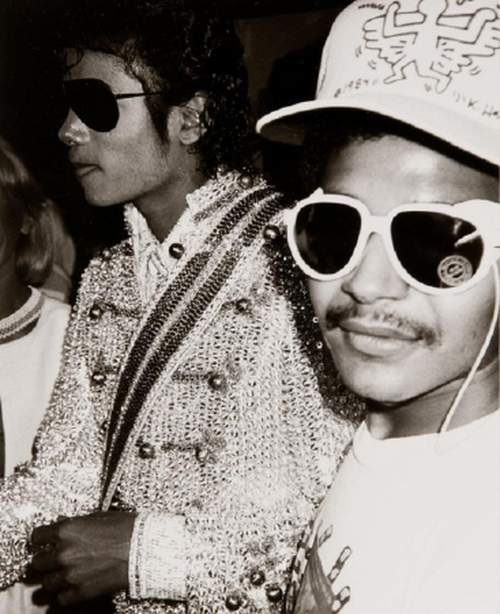 Michael Jackson Eazy-E Wearing a Keith Haring Hat, 1984 (authenticated by the Warhol Estate and Foundation)