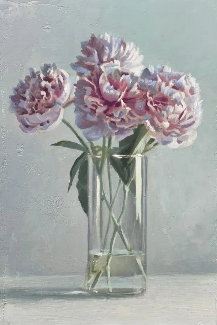 Four Pink Peonies