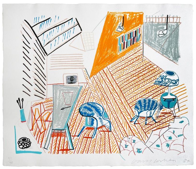 Pembroke Studio with Blue Chairs & Lamp (from Moving Focus) signed edition of 98