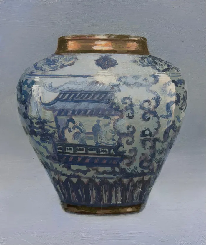 Vase - Blue White and Gold 1 