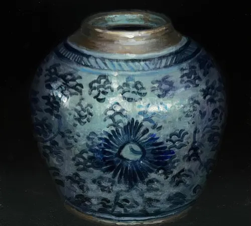 Vase - Blue White and Gold 2