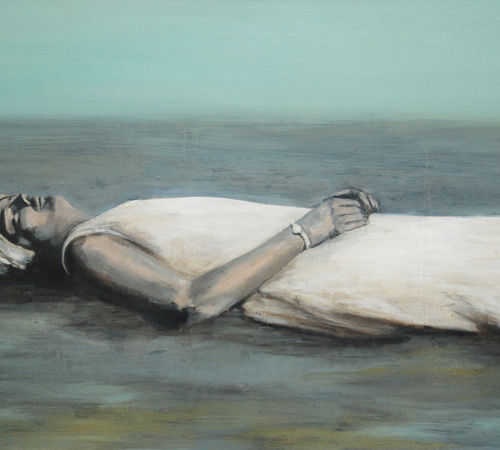 Woman on a beach (Blue/Grey)